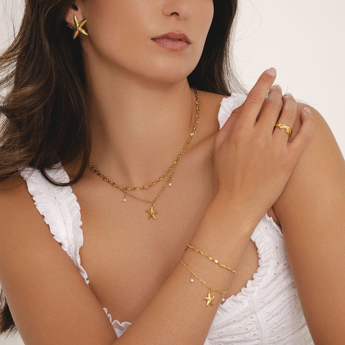 Urbanti Stainless Steel Starfish Stud Earrings