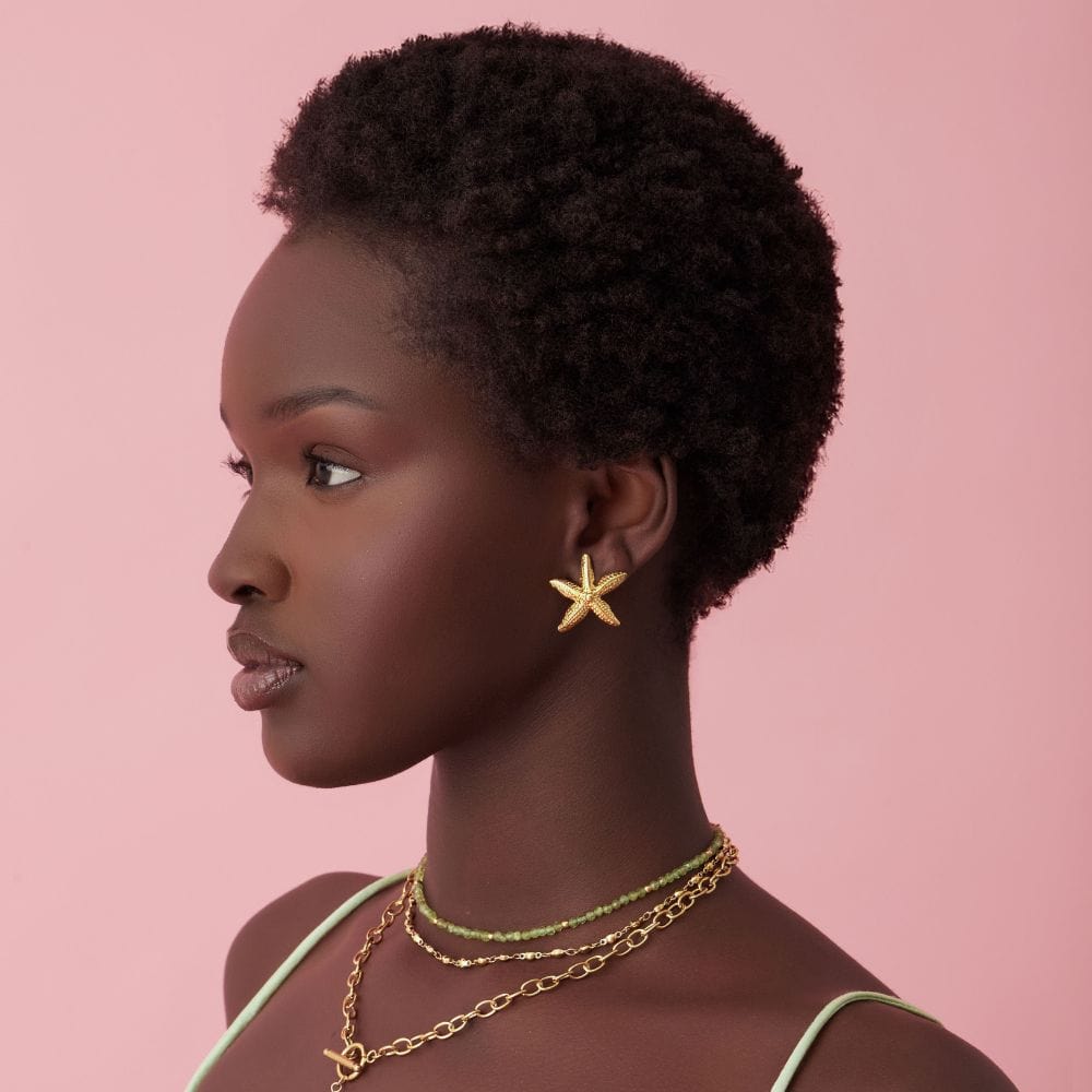 Urbanti Stainless Steel Starfish Stud Earrings