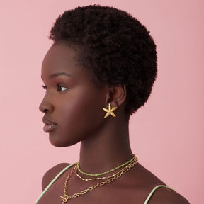 Urbanti Stainless Steel Starfish Stud Earrings