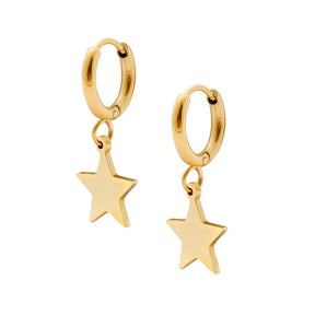 Urbanti Stainless Steel Stargirl Hoop Earrings Gold