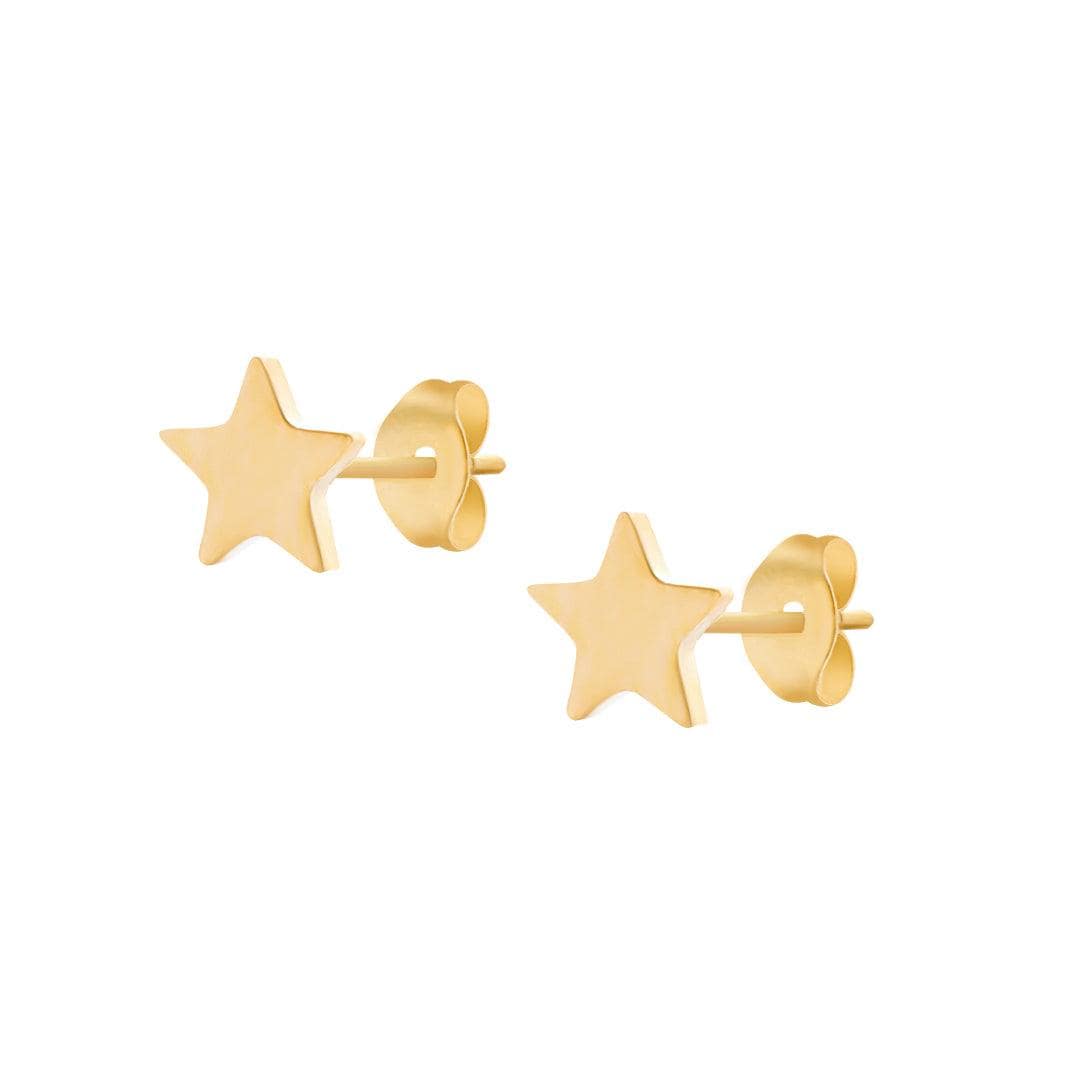 Urbanti Stainless Steel Starlight Stud Earrings Gold
