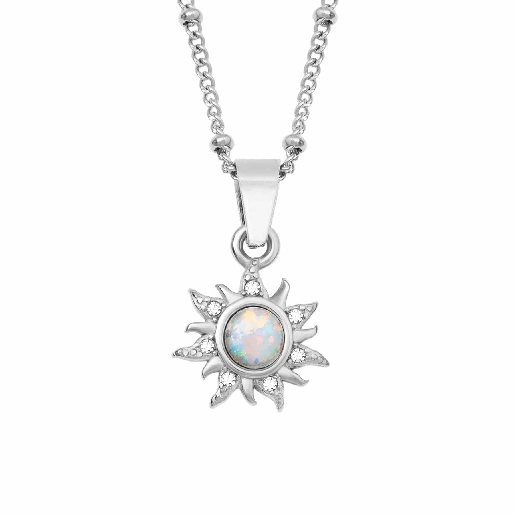 Urbanti Stainless Steel Sunbeam Opal Necklace
