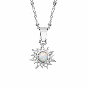 Urbanti Stainless Steel Sunbeam Opal Necklace