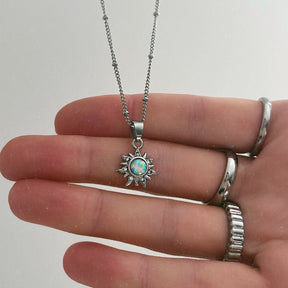 Urbanti Stainless Steel Sunbeam Opal Necklace