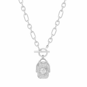 Urbanti Stainless Steel Sunrise TBar Necklace