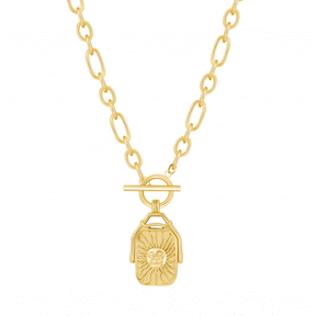 Urbanti Stainless Steel Sunrise TBar Necklace