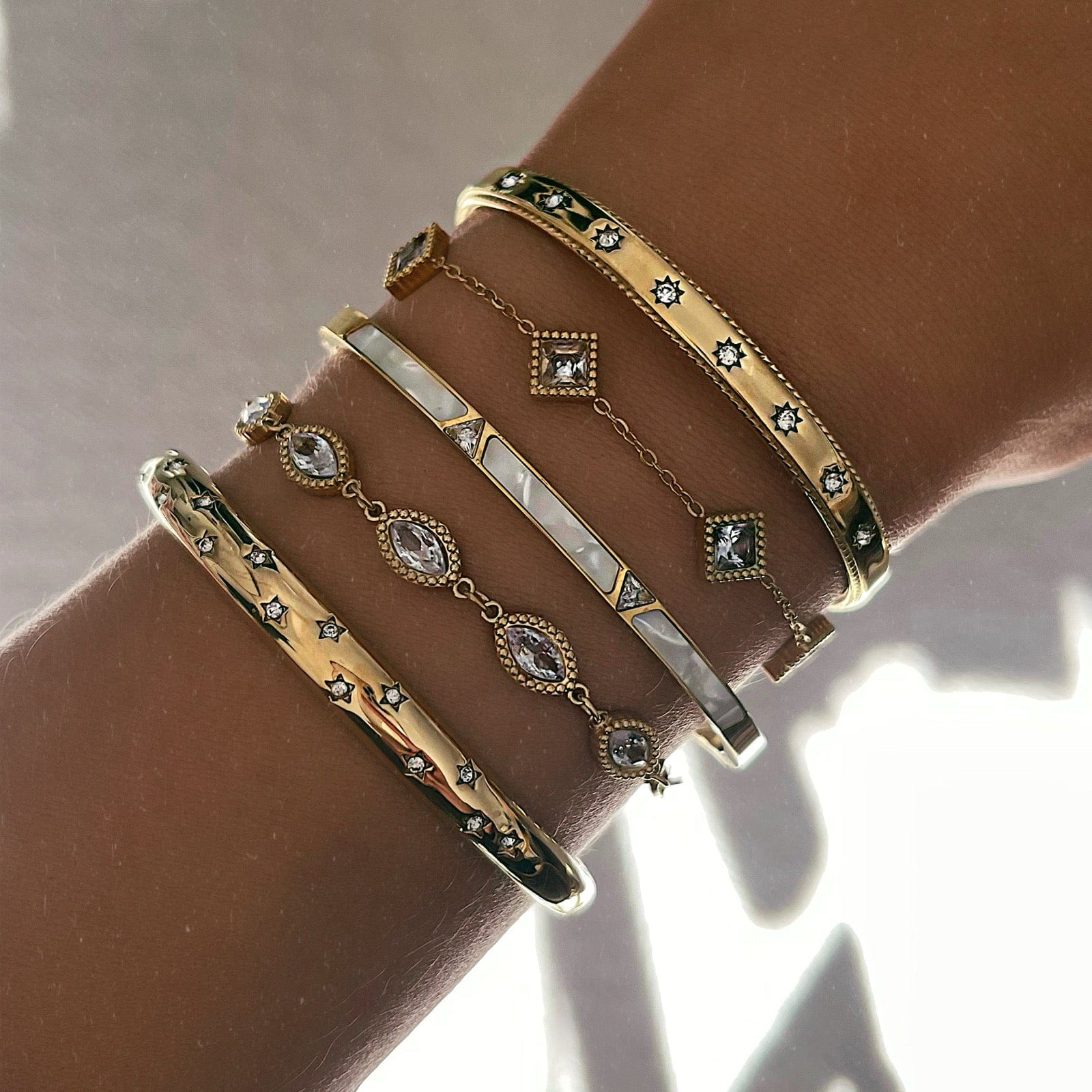 Urbanti Stainless Steel Supernova Cuff Bracelet Gold