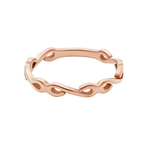 Urbanti Stainless Steel Swirl Ring Rose Gold / US 3 / UK F / EUR 44 / (midi)