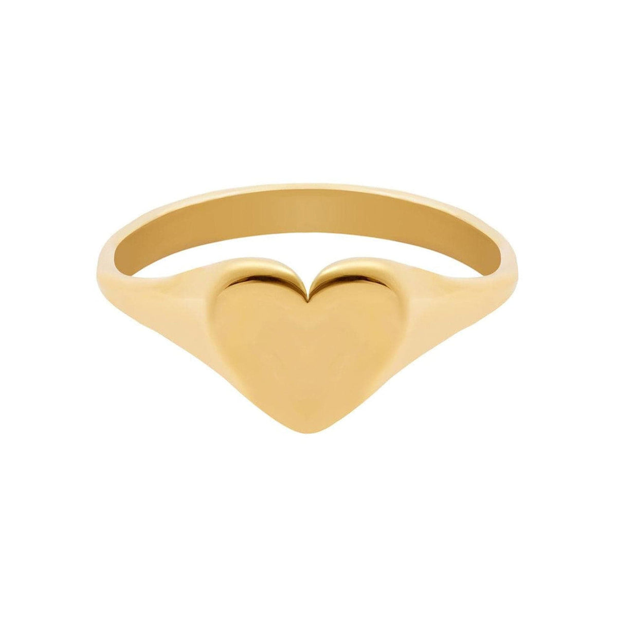 Urbanti Stainless Steel Te Amo Signet Ring Gold / US 4 / UK H / EUR 46 / (xxsmall)