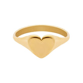 Urbanti Stainless Steel Te Amo Signet Ring Gold / US 4 / UK H / EUR 46 / (xxsmall)
