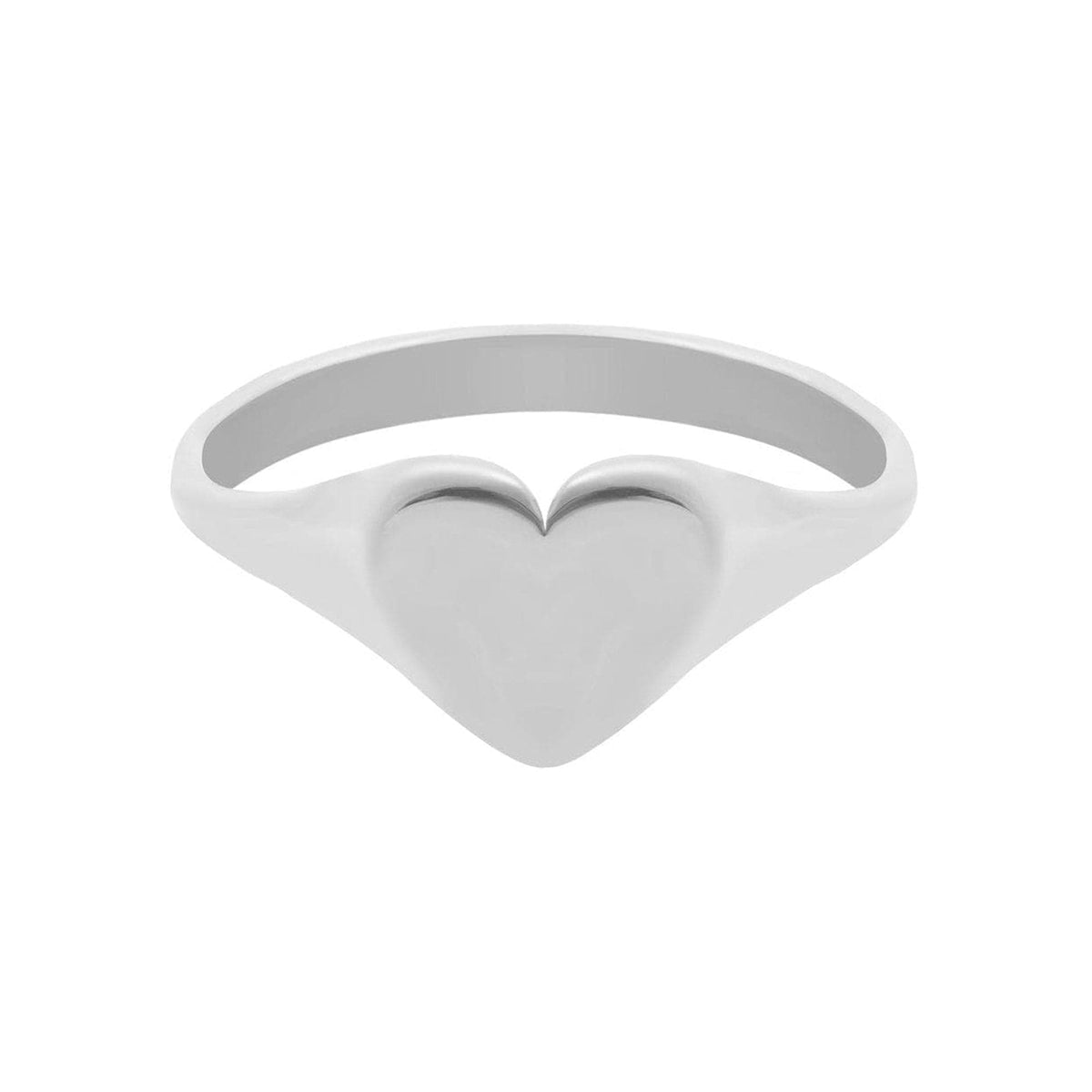 Urbanti Stainless Steel Te Amo Signet Ring Silver / US 4 / UK H / EUR 46 / (xxsmall)