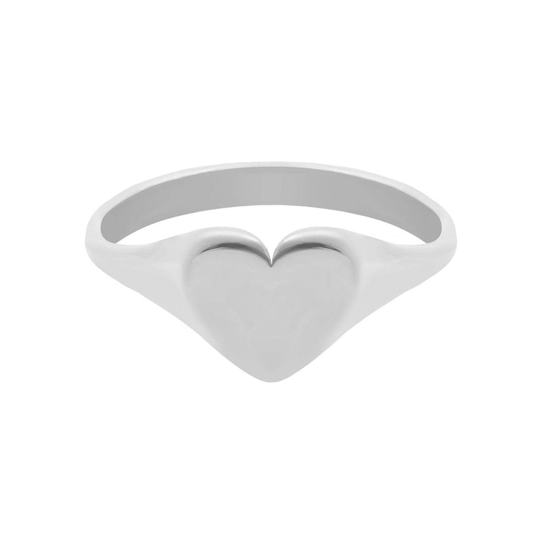 Urbanti Stainless Steel Te Amo Signet Ring Silver / US 4 / UK H / EUR 46 / (xxsmall)