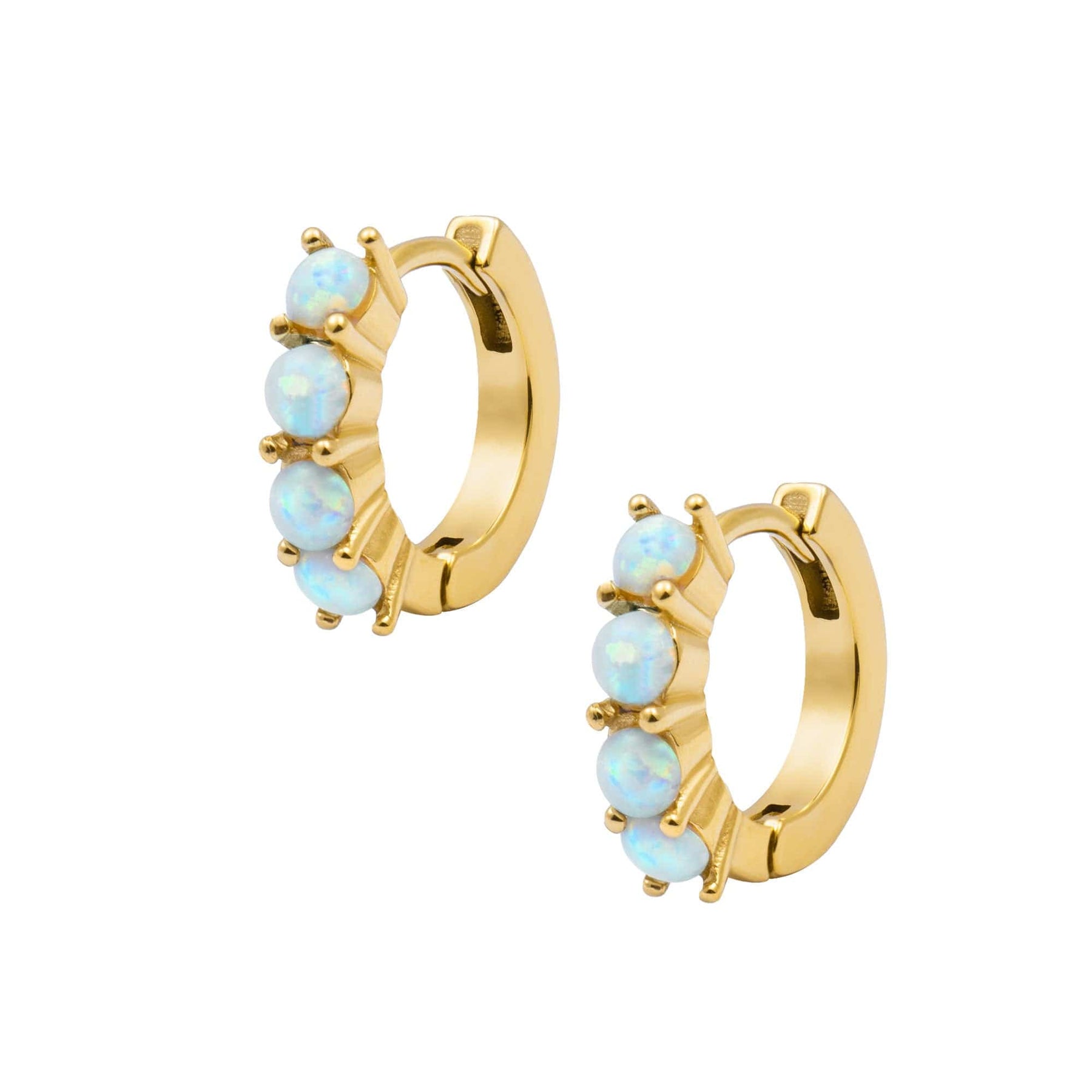 Urbanti Stainless Steel Tia Opal Hoop Earrings Gold