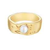 Urbanti Stainless Steel Tiki Pearl Ring