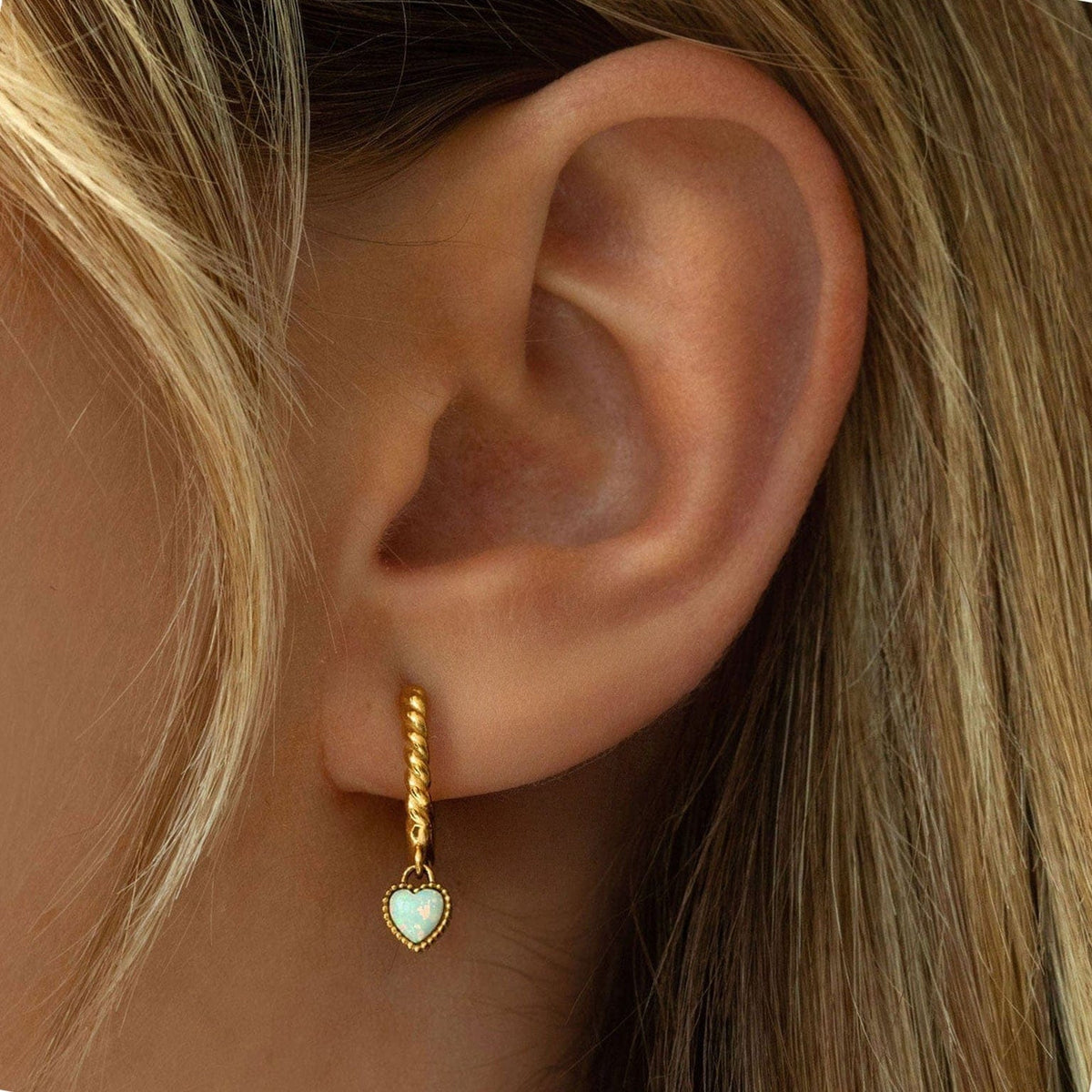 Urbanti Stainless Steel Tilly Opal Hoop Earrings