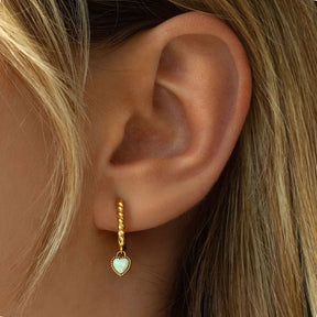 Urbanti Stainless Steel Tilly Opal Hoop Earrings