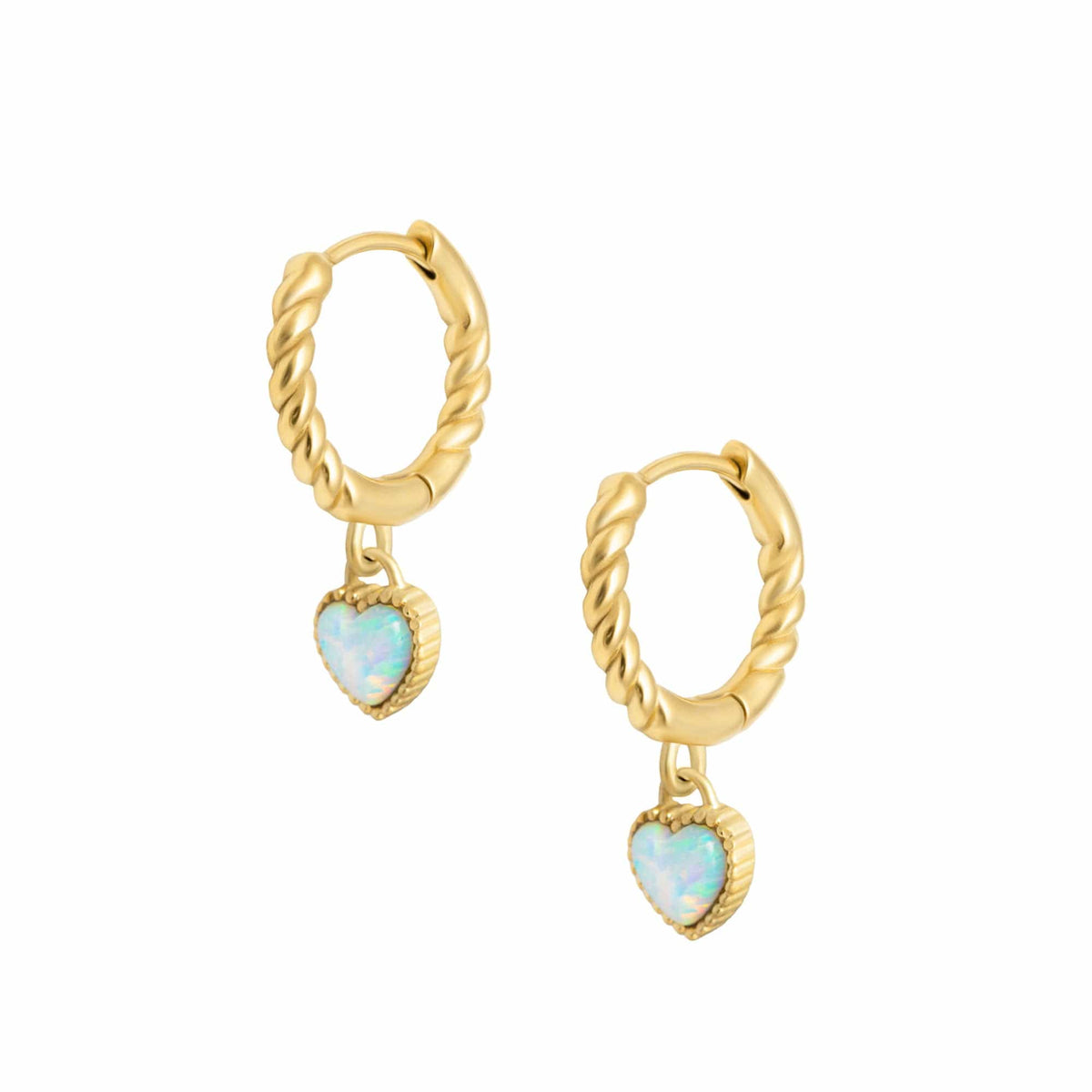 Urbanti Stainless Steel Tilly Opal Hoop Earrings Gold