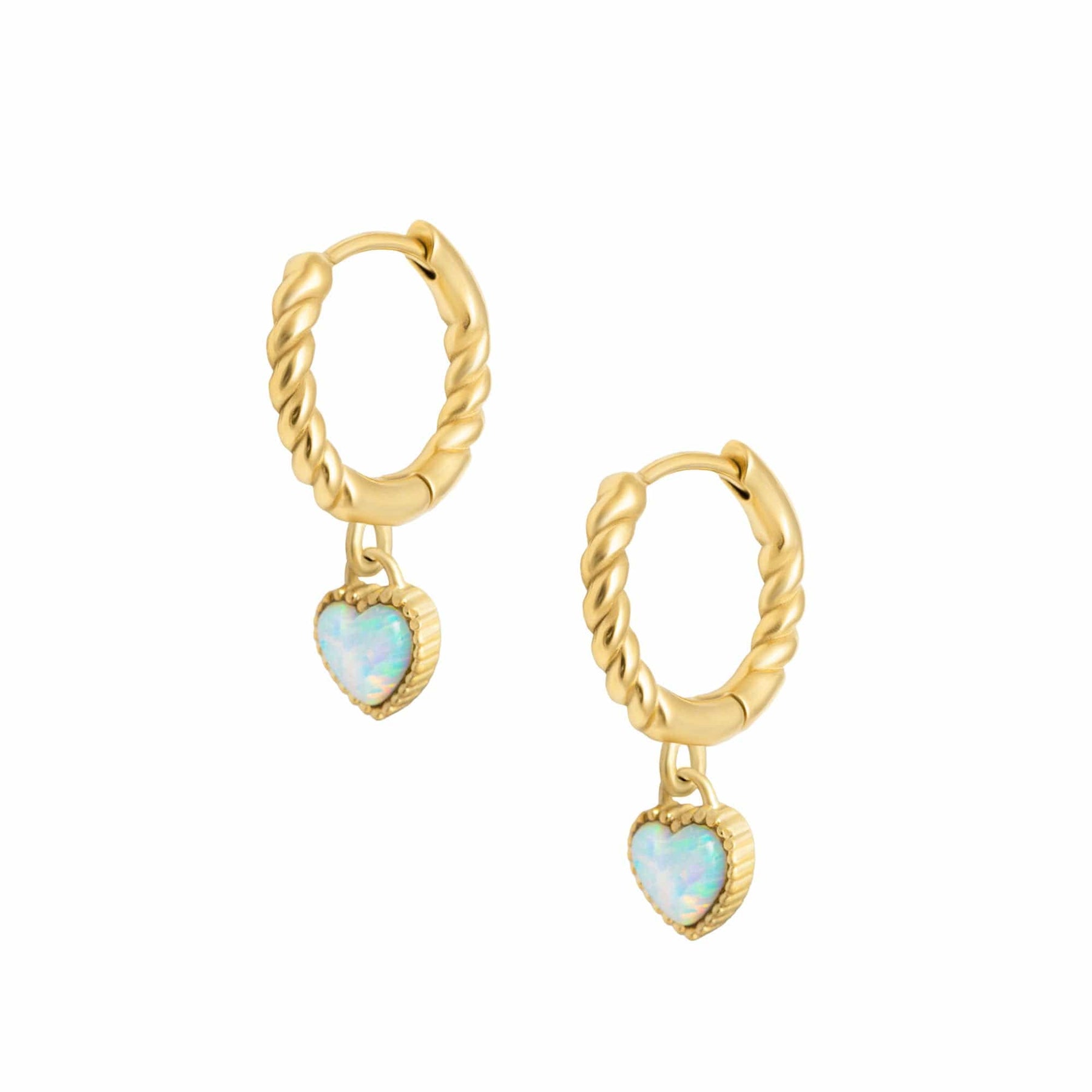 Urbanti Stainless Steel Tilly Opal Hoop Earrings Gold