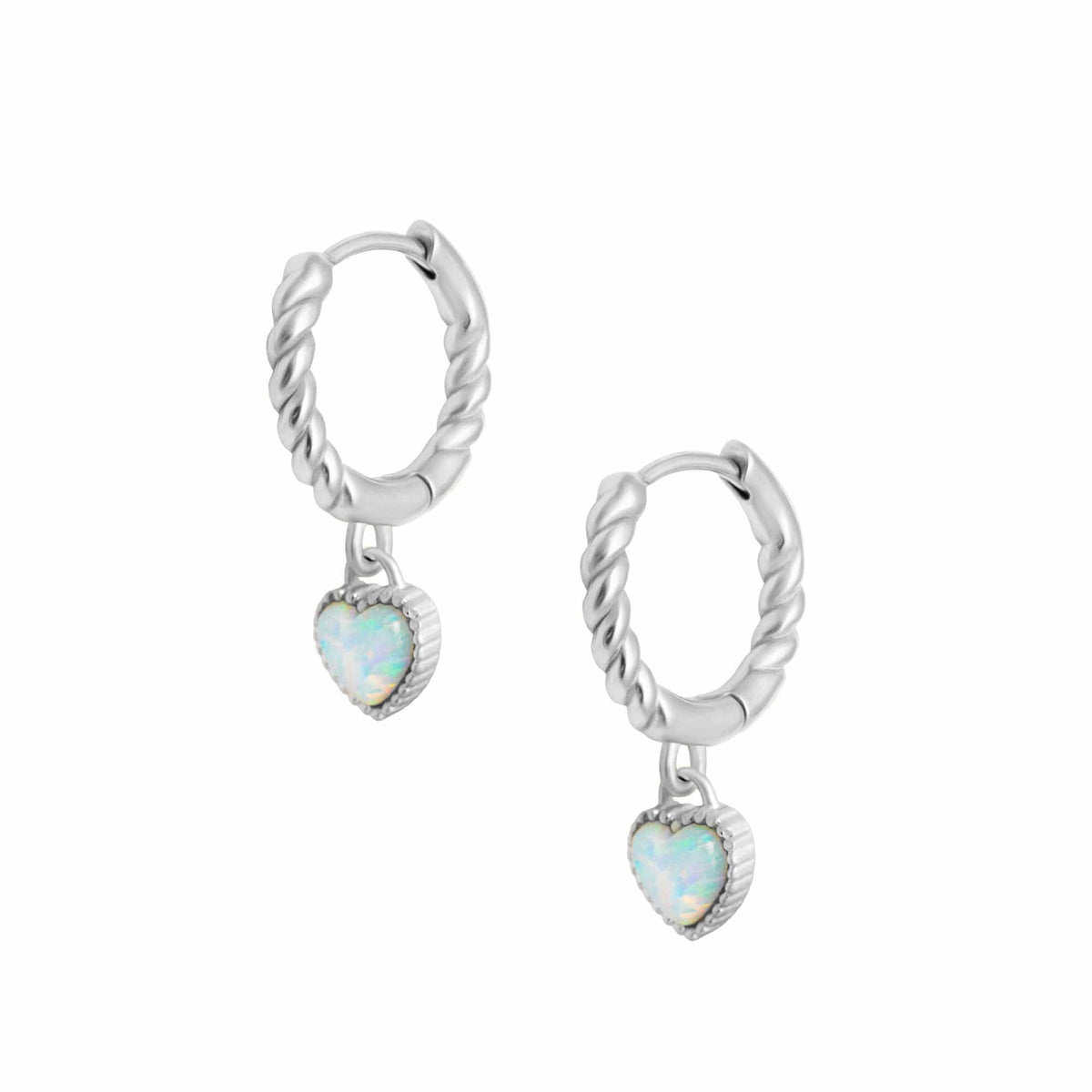 Urbanti Stainless Steel Tilly Opal Hoop Earrings
