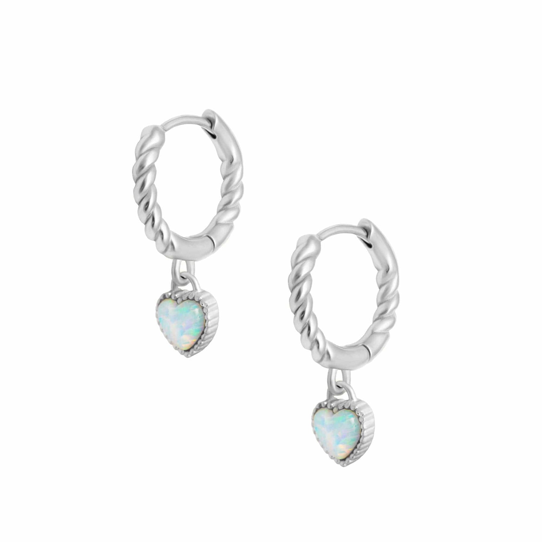 Urbanti Stainless Steel Tilly Opal Hoop Earrings