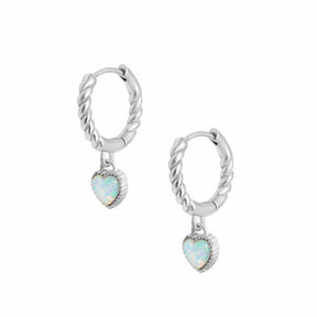 Urbanti Stainless Steel Tilly Opal Hoop Earrings