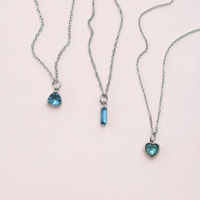 Urbanti Stainless Steel Trio Birthstone Necklace