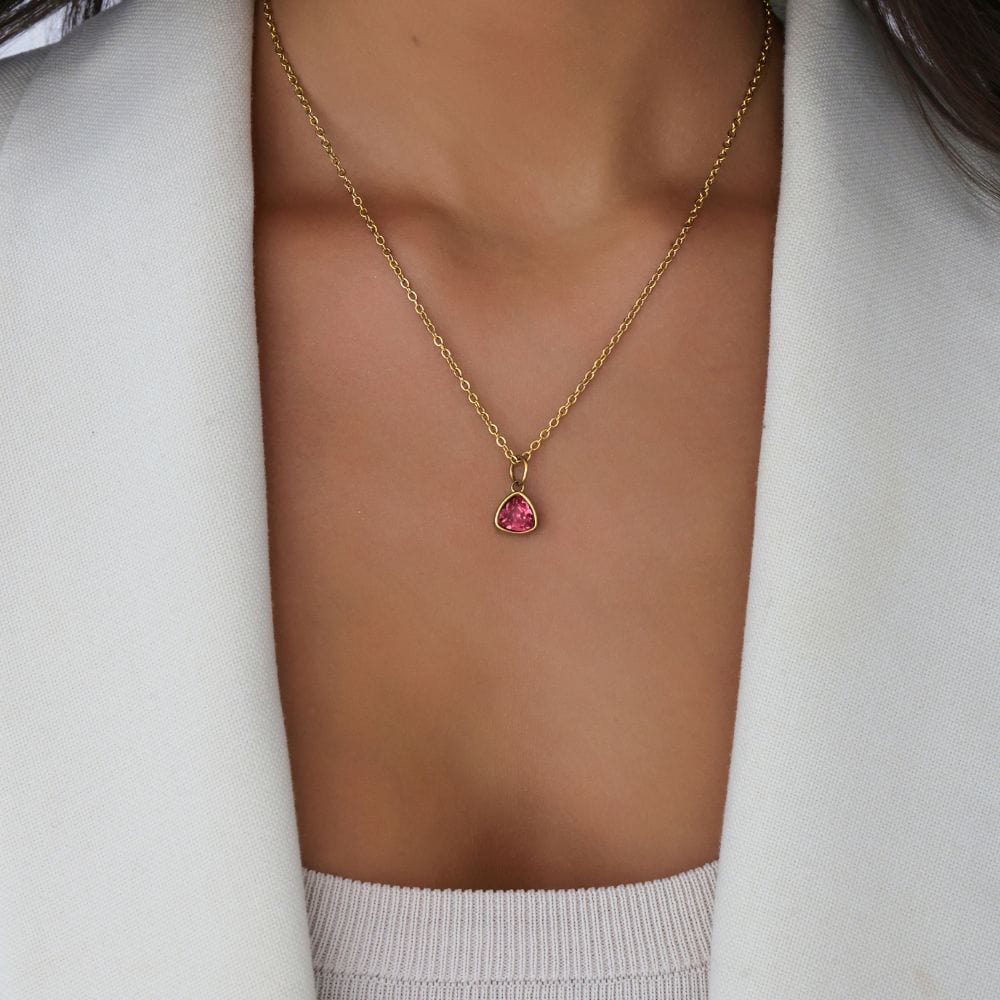 Urbanti Stainless Steel Trio Birthstone Necklace