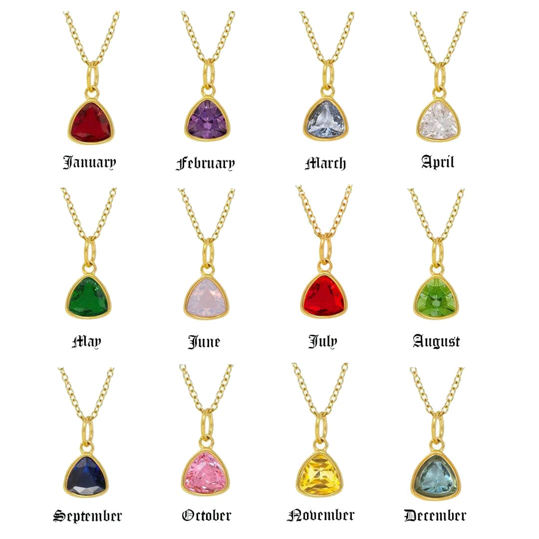 Urbanti Stainless Steel Trio Birthstone Necklace