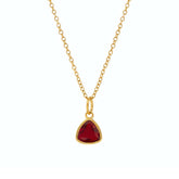 Urbanti Stainless Steel Birthstone Necklace Gold / July