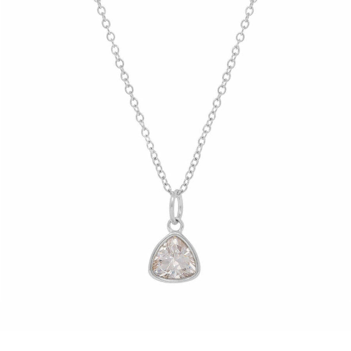 Urbanti Stainless Steel Birthstone Necklace Silver / April