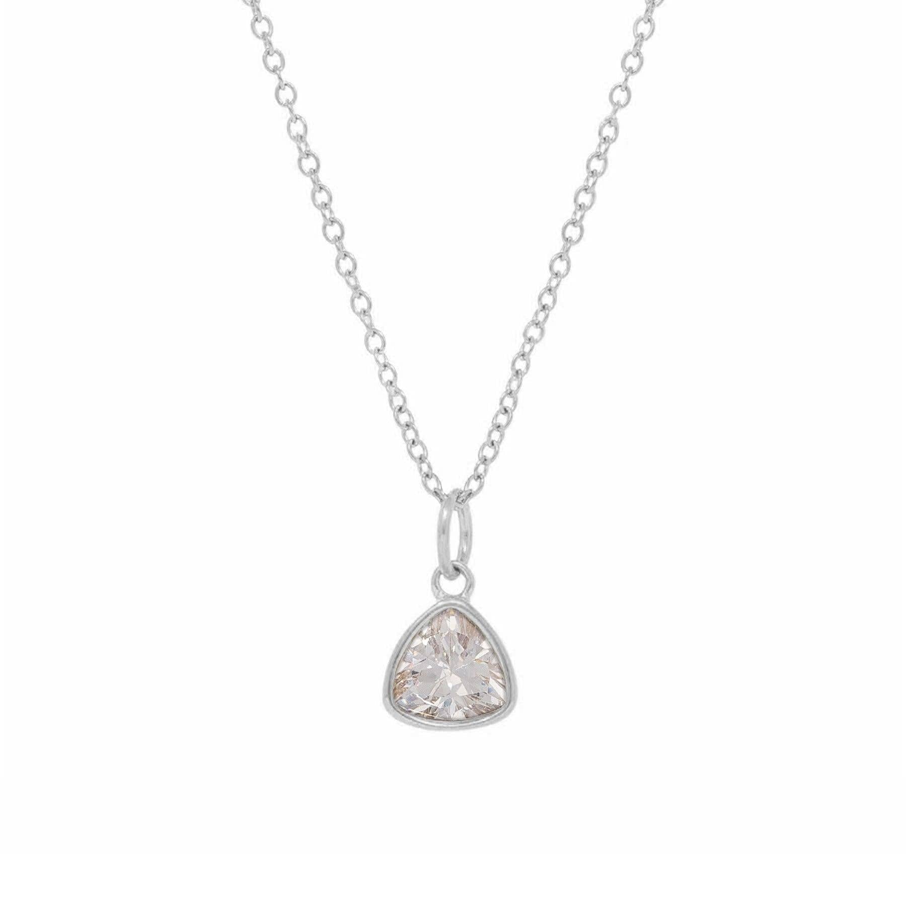 Urbanti Stainless Steel Birthstone Necklace Silver / April