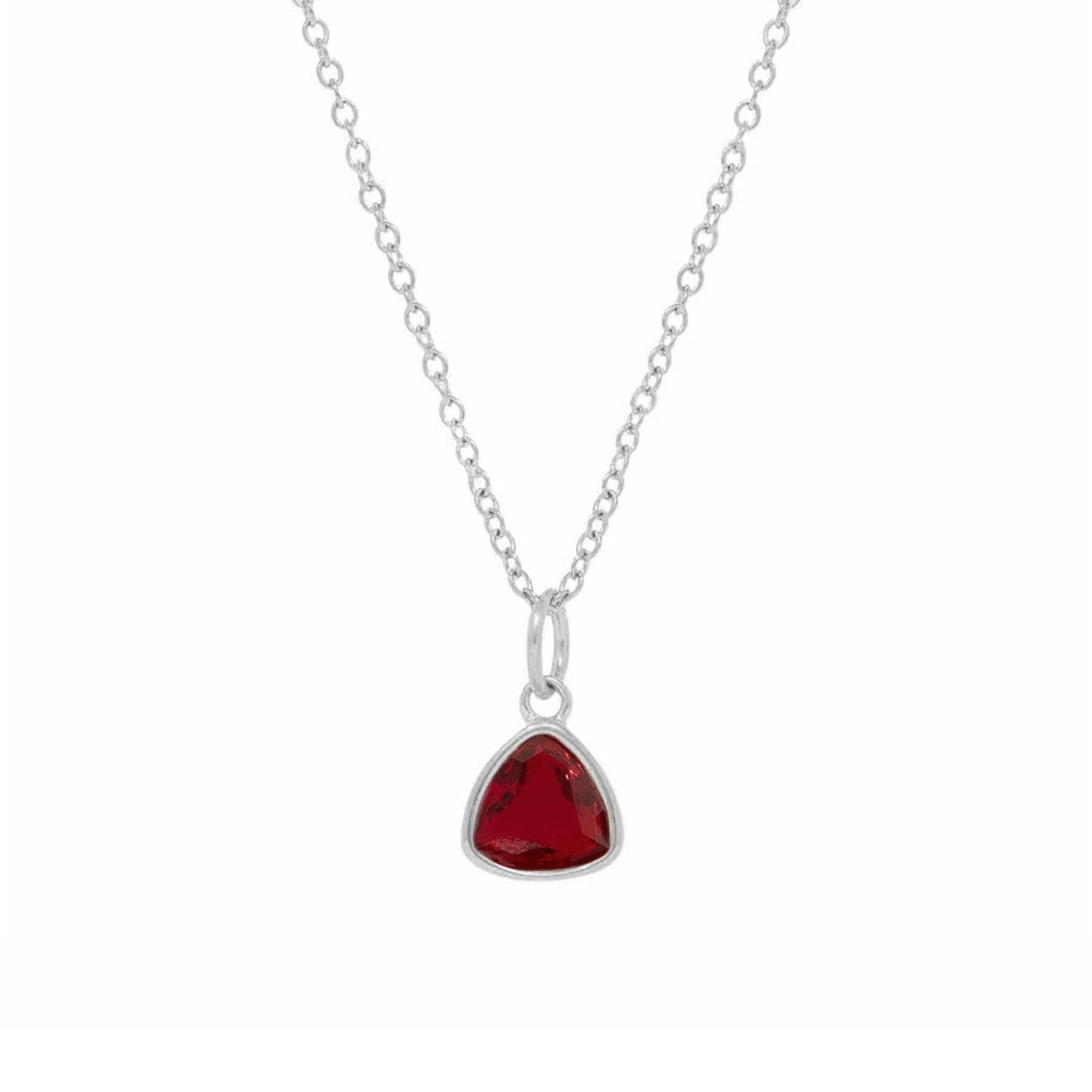 Urbanti Stainless Steel Birthstone Necklace Silver / July