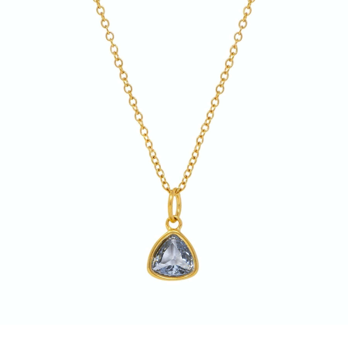 Urbanti Stainless Steel Trio Birthstone Necklace Gold / March