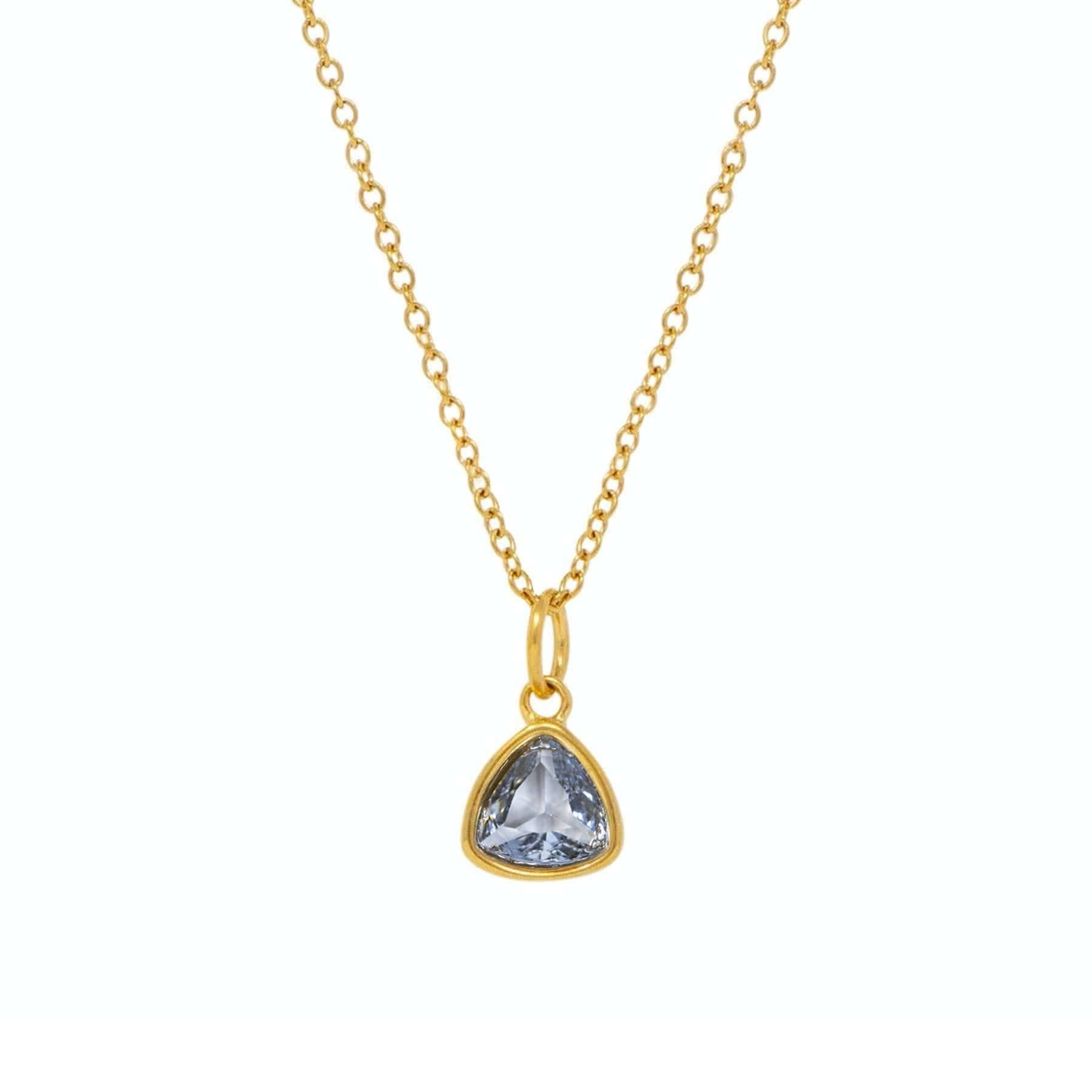 Urbanti Stainless Steel Trio Birthstone Necklace Gold / March