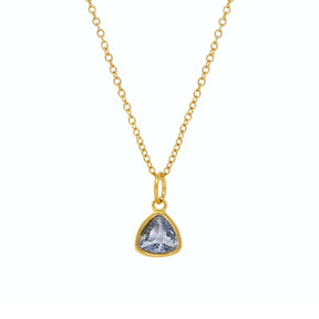 Urbanti Stainless Steel Trio Birthstone Necklace Gold / March
