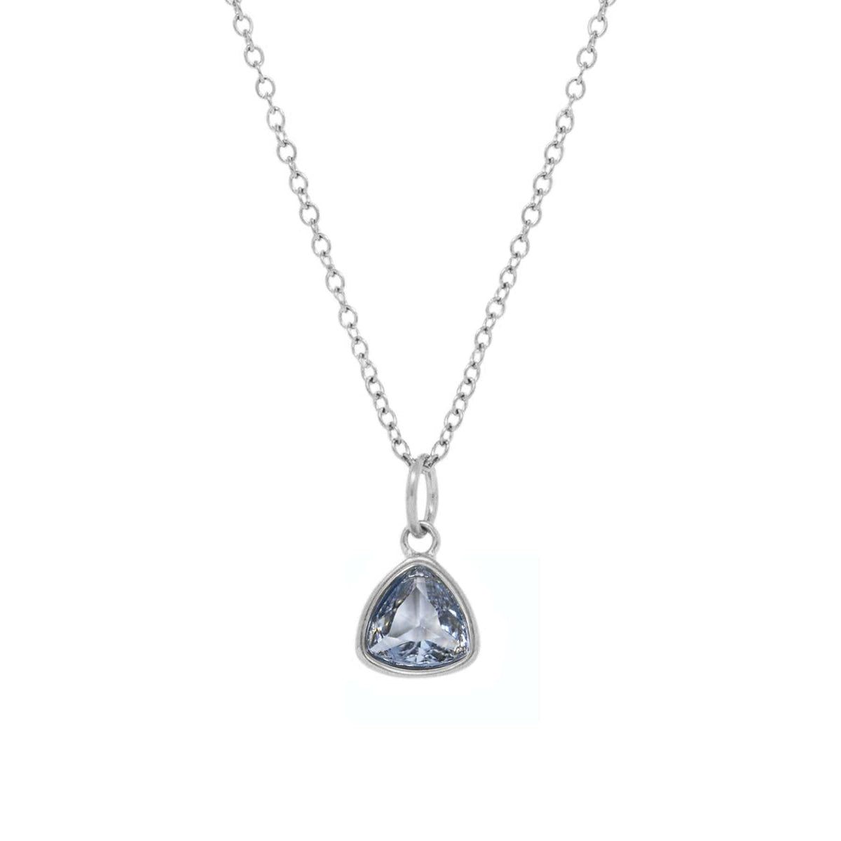 Urbanti Stainless Steel Trio Birthstone Necklace Silver / March