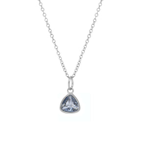 Urbanti Stainless Steel Trio Birthstone Necklace Silver / March