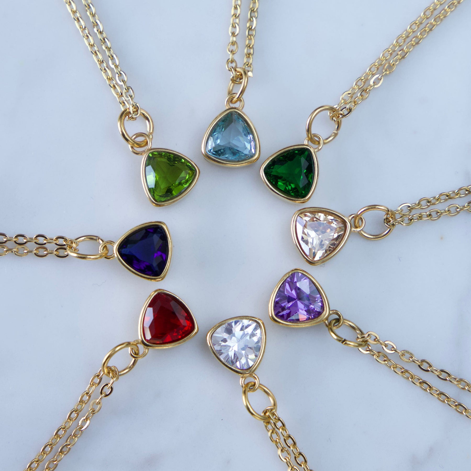 Urbanti Stainless Steel Trio Birthstone Necklace