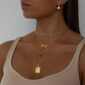 Urbanti Stainless Steel Trio Birthstone Necklace