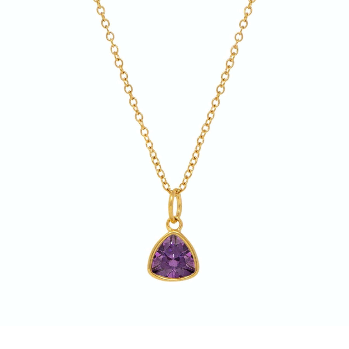 Urbanti Stainless Steel Birthstone Necklace Gold / February
