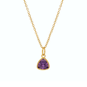 Urbanti Stainless Steel Birthstone Necklace Gold / February