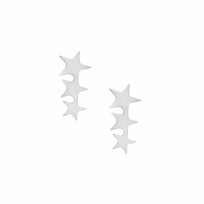 Urbanti Stainless Steel Triple Star Stud Earrings