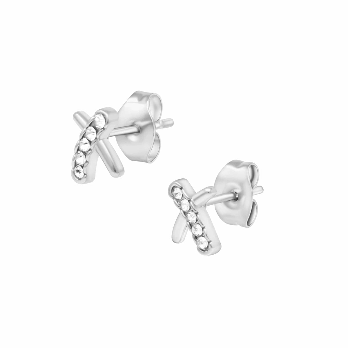 Urbanti Stainless Steel Truth Stud Earrings Silver