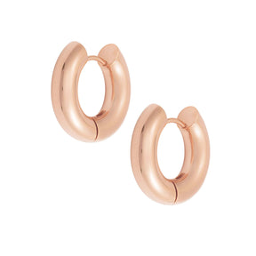 Urbanti Stainless Steel Tube Hoop Earrings Rose Gold
