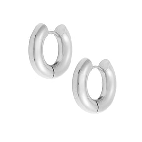 Urbanti Stainless Steel Tube Hoop Earrings Silver
