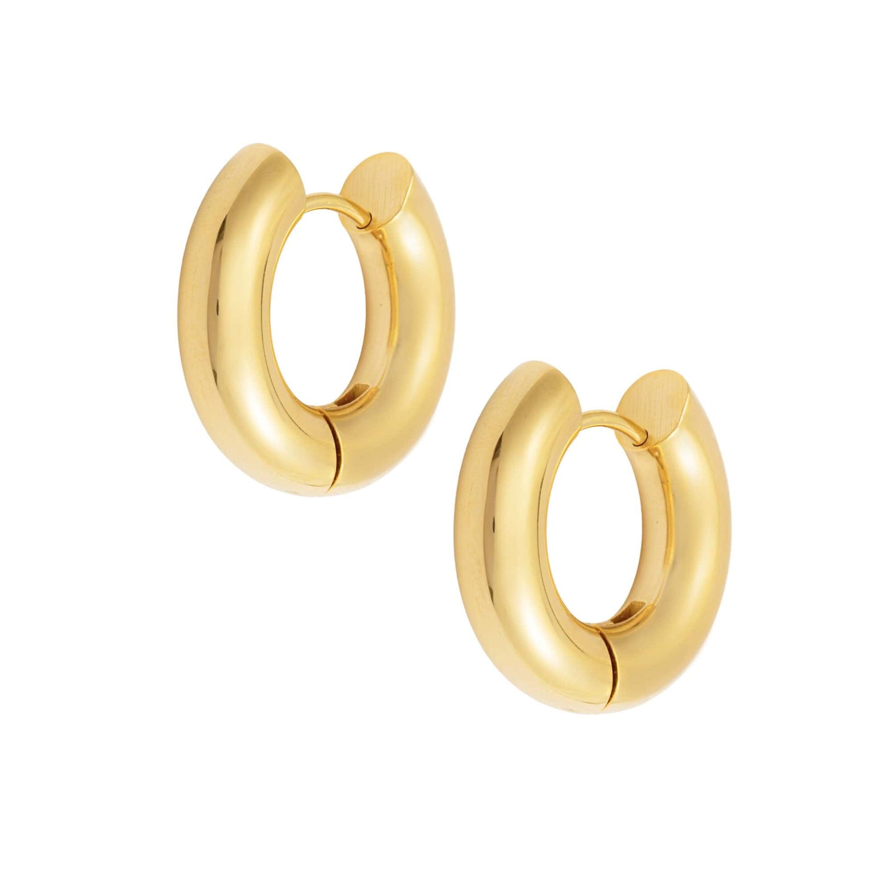 Urbanti Stainless Steel Tube Hoop Earrings Gold
