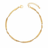 Urbanti Stainless Steel Twist Anklet Gold