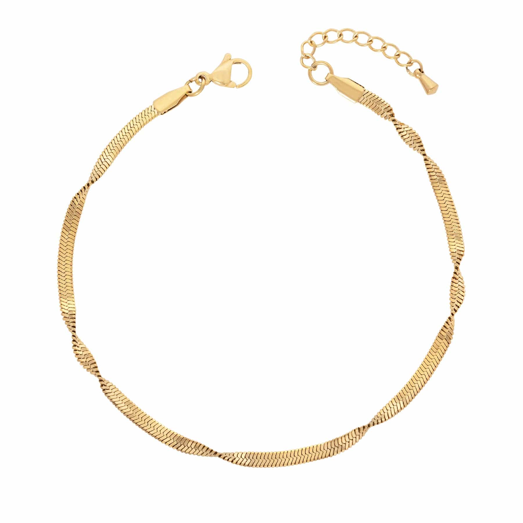 Urbanti Stainless Steel Twist Anklet Gold