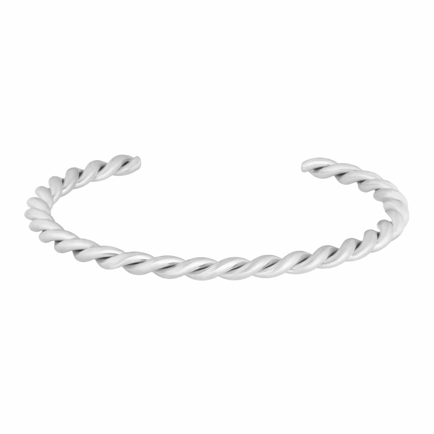 Urbanti Stainless Steel Twist Cuff Bracelet Silver