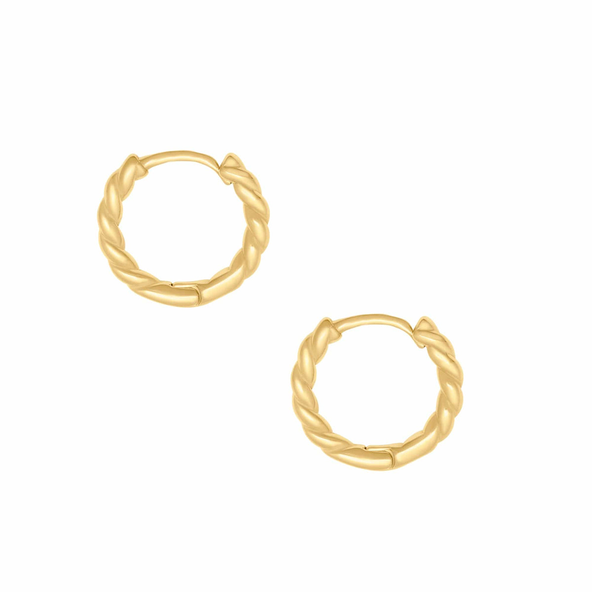 Urbanti Stainless Steel Twisted Hoop Earrings Gold